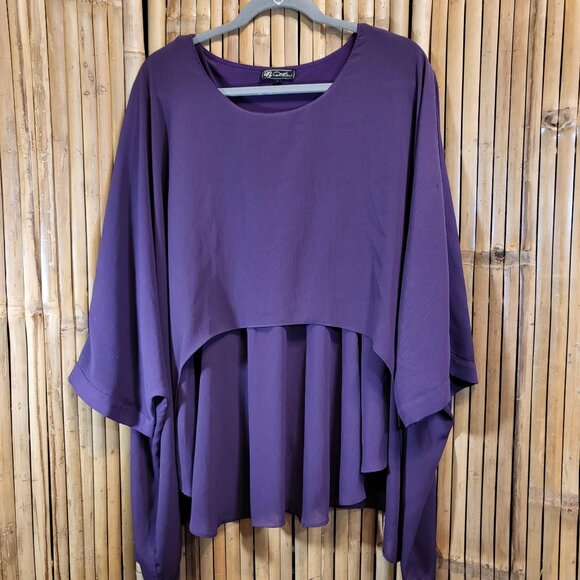 DG2 by Diane Gilman Tops - DG2 Diane Gilman Double Layer Top Large Purple